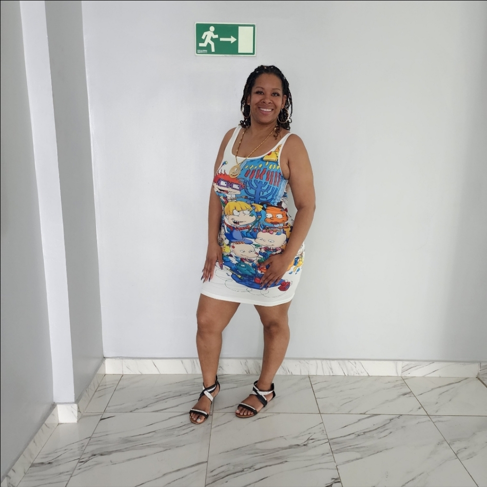 Colorful Graphic Print Dress - Picture 5 of 5
